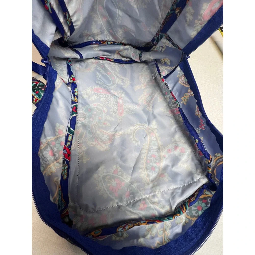 Vera Bradley Packable Backpack Paisley Swirls Blue Lightweight NWT 24541-K44